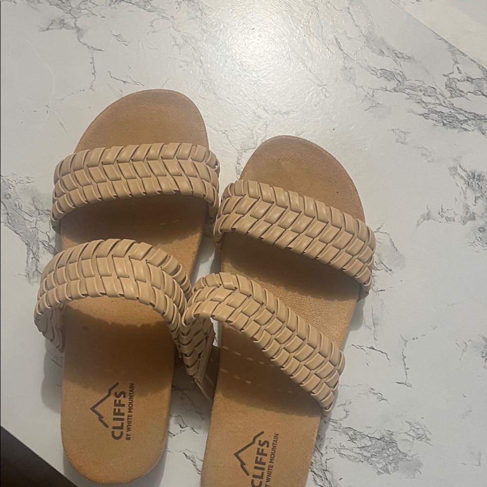 Cliffs by WHITE MOUNTAIN Tan Braided Sandals